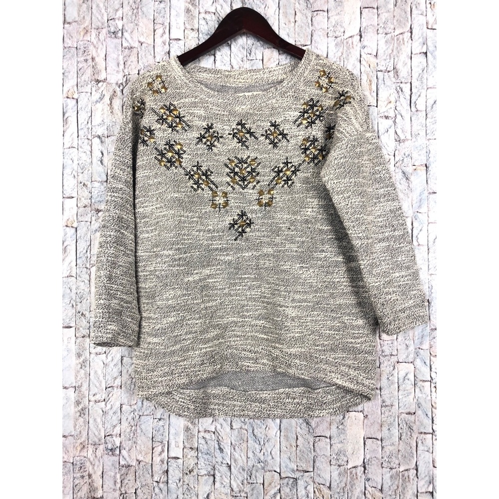 Lucky Lotus [Lucky Brand] Embroidered Knit Top